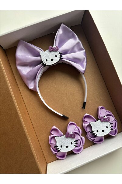 Hello Kitty Lila Taç Toka Seti