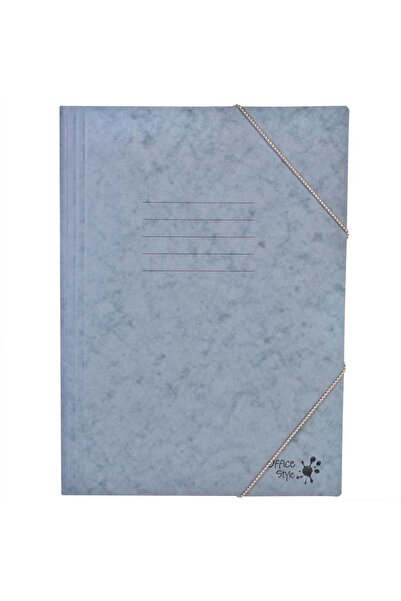 OEM Grey Paper File Folder with Elastic 25.5x34.5cm