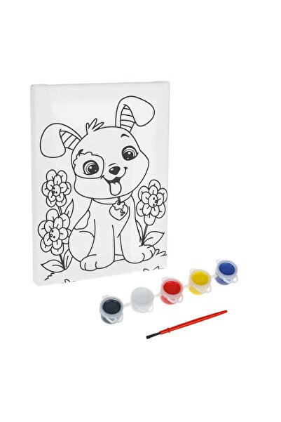 OEM Set Pictura cu Canvas Caine Culori & Pensula 20x15cm