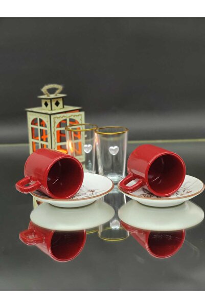 KirLiNova Red Color Coffee Cup Set (2 Pieces)