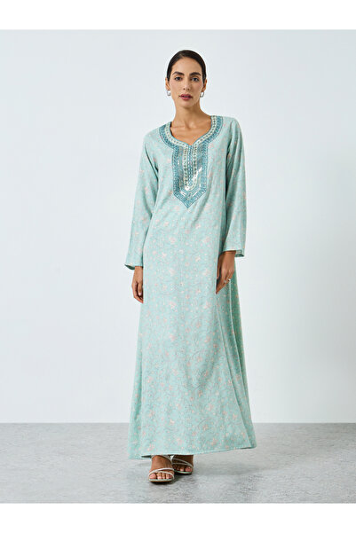 Maxim Creation By Styli Women Threadwork Embroidery Printed Jalabiya