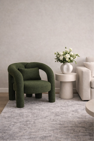 LAMST Modern High-Quality Chair with Soft Texture in Green