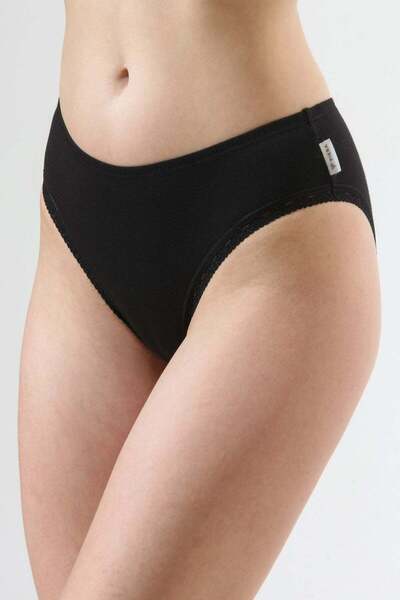 Piera Set of 3 classic black cotton panties CECILIA S1797