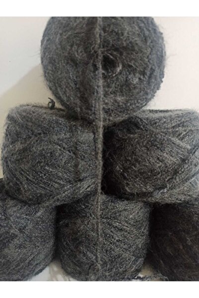 İPEK YÜN İPLİK DÜNYASI Angora Knitting Yarn (Dark Grey) Boucle (Anthracite) M...