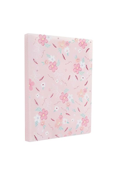 OEM A4 Folder with 40 Protective Sheets Pink Glitter Flowers