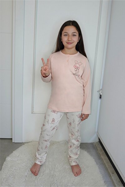 Cossy By Aqua Long Sleeve Patterned Children's Pajama Set Pinkbyaqua 26457-14...