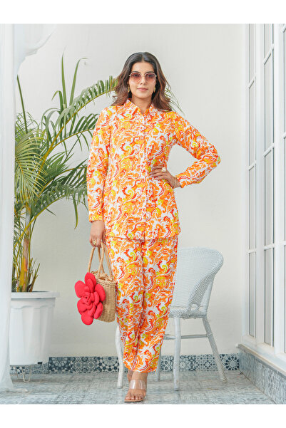 DW By Styli Women Floral Print Shirt and Trousers Co-Ords