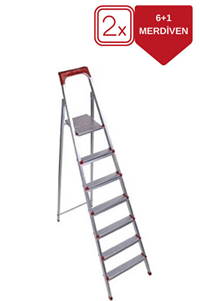NVT YAPI İNŞAAT 6+1 Basamaklı Ekstra Güçlü Ev Tipi Pratik Merdiven 150 KG TAŞ...