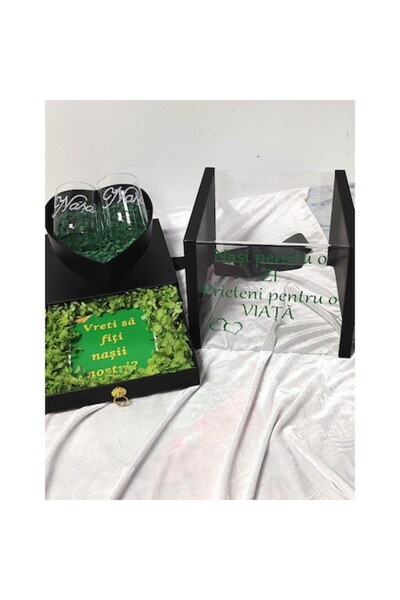 OEM Cutie pentru cereri în formă de inimă cu pahare personalizate, hortensie ...