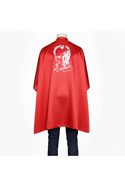 PAZARSEN Червоний плащ з принтом Ататюрка, 4-14 років