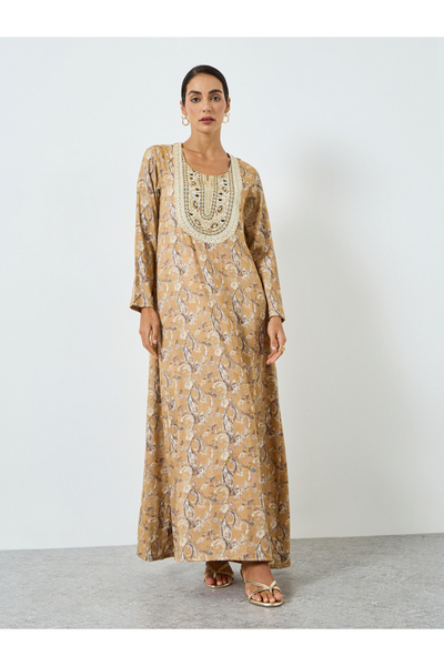 Maxim Creation By Styli جلابية نسائية مطرزة بخيوط مطبوع