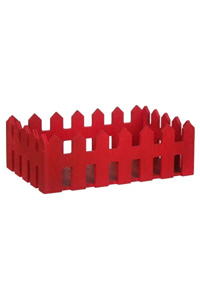 OEM Decorative Wooden Box Red Fence 23.5x14.5x8cm