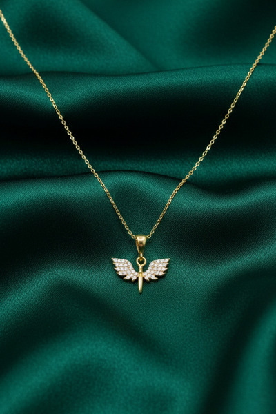 Julia Silver 925 Ayar Mikail Meleği Kılıcı Gold Renk Modern Kolye