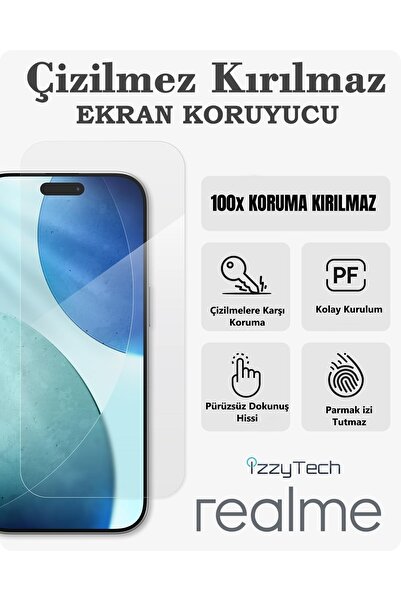 izzytech واقي شاشة ريلمي نوت 50 نانو 9H |   طلاء كامل |   غير قابل للكسر |   ...