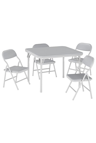 Garvee طقم طاولة وكراسي قابلة للطي للأطفال مكون من 5 قطع - طاولة أنشطة للأطفا...