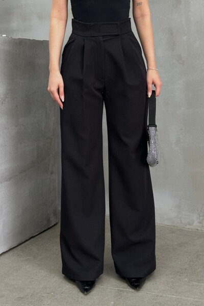 Potenza Γυναικείο παντελόνι Palazzo με Velcro στη μέση και διπλή τσέπη με φαρ...