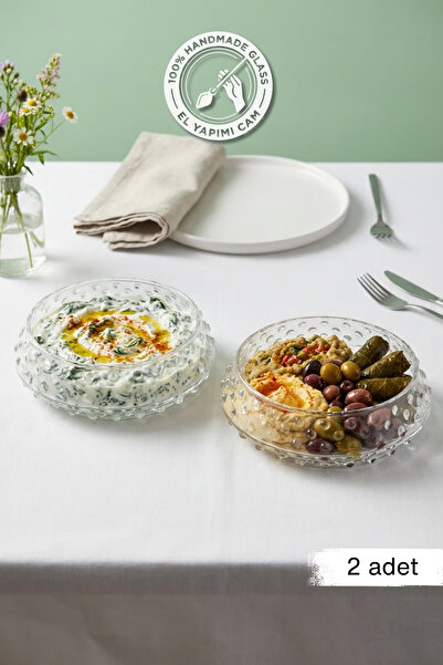 Glamis Selen Concept Bubble Model Medium Size Handmade Glass Salad and Presen...