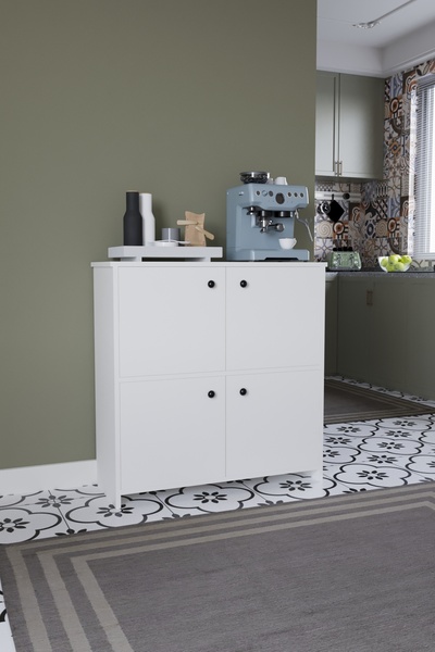 Haus Modüler Reina çok amaçlı dolap-beyaz kahve köşesi mutfak,banyo,balkon,ki...