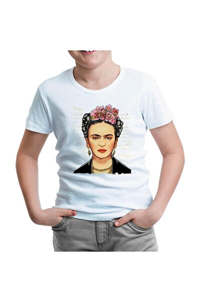 Lord T-Shirt فريدا كاهلو 1 تي شيرت أبيض للأطفال