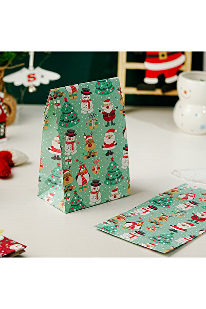 Choice 5pcs Style A 5/10pcs Kraft Paper Christmas Cookie Candy Bag Biscuit Sn...