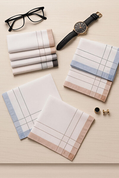 Hepsine Rakip Set de 12 batiste de buzunar pentru bărbați 42x42 cm Bumbac Mir...