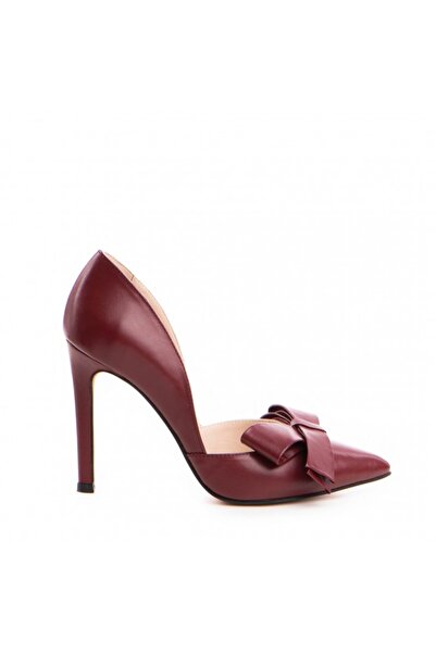 The 5th Element Pantofi stiletto piele naturala Visiniu cu funda