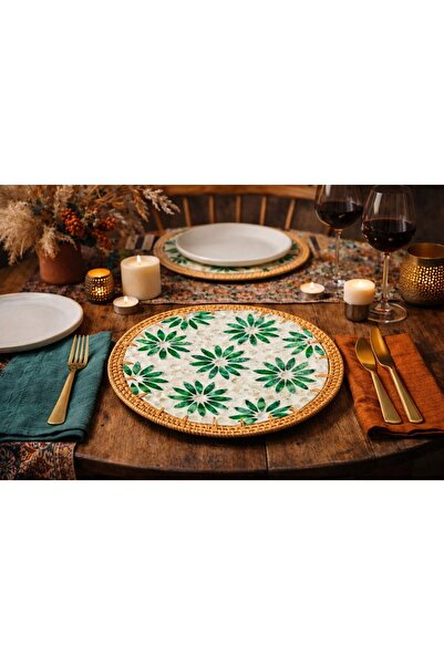 YONCA ART CONCEPT MİEN MARKA RATTAN SEDEFLİ SUPLA, SUNUMLUK- ÖZEL GÜN,DAVET,Ç...