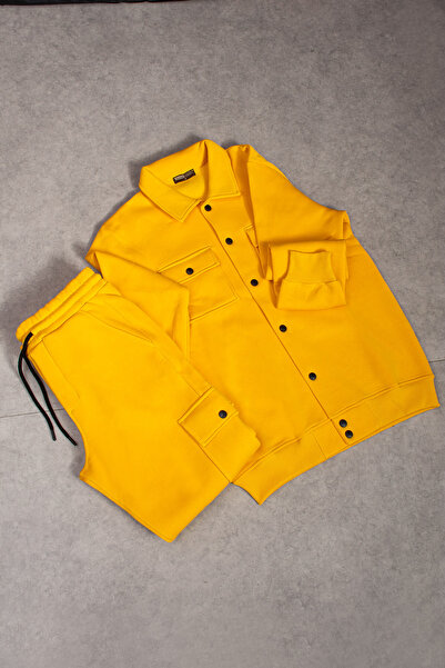 grand coco Men's 3-thread sh Fleece-Lined yellow light-colored legged k Cargo...