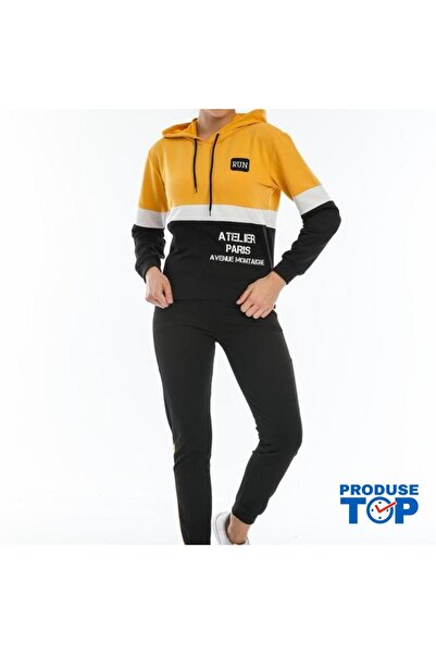 Produse.Top Casual Sports Tracksuit for Women Yellow