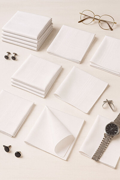 Hepsine Rakip Set de 12 batiste de buzunar pentru bărbați 42x42 cm Bumbac Mir...