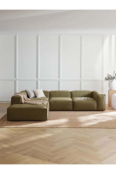 S Home Design Concept Frida 4 Modül Dinlenme Puflu 290x240 cm, Sol Köşe, Kete...