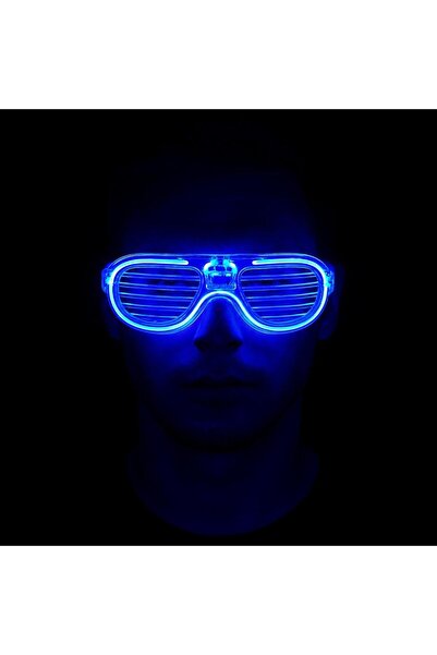 Marsilyan Blue Led Lighted Party Glasses - Neon Glow Glasses with 3 Modes Ieg...