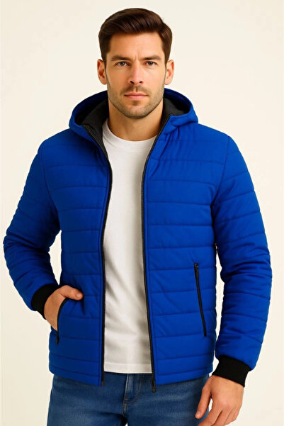 Aymood Men's Puffer Jacket with Hooded Zippers, Water Repellent, Quilted Lini...