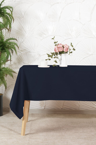 Elart Soft Velvet Tablecloth Rectangular (150X220 cm) Navy Blue