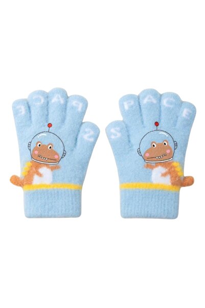 Petityu Space Alien Dino Warm Knitted Cute Gloves for 3-6 Years Old