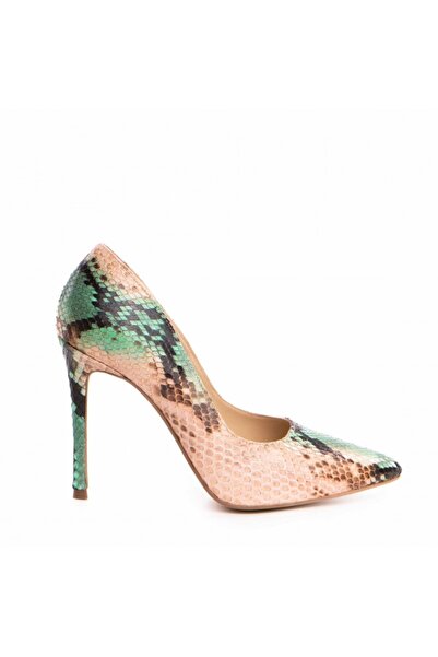 The 5th Element Green Luxury genuine leather stiletto shoes