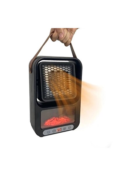 FOXMAG24 Μίνι φορητό αερόθερμο με εφέ τζακιού, τηλεχειριστήριο, ρυθμιζόμενος ...