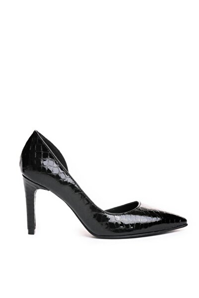 The 5th Element Black Shine Cut genuine leather stiletto shoes