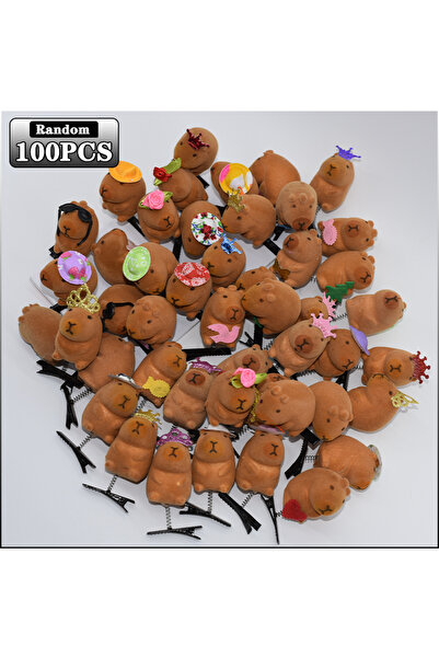 Choice 10Bags-100PCS 10-100PCS Kawaii Bow Tie Little 3D Capybara Hairpin Spri...