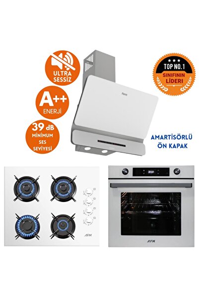 Ferre ve AFM Tech MARKALI ALPİ Sessiz Turbo Dijital Beyaz Ankastre Set (D081-...