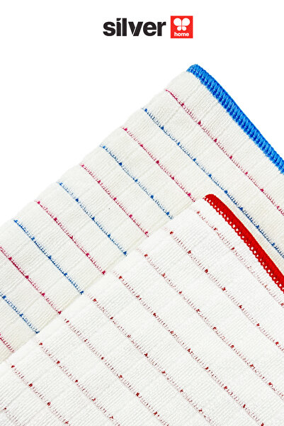 SİLVER HOME 2 Adet Mikrofiber Mutfak Bezi 40×40 cm Süper Emici Beyaz Kareli