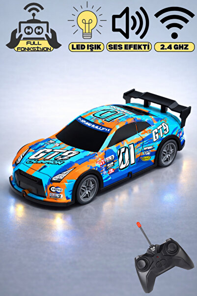 TRENDZONE Uzaktan Kumandalı Full Fonksiyon Şarjlı LED Işıklı Rc Spor Araba 18 cm