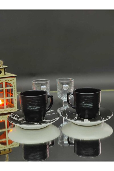 KirLiNova Black Color Coffee Cup Set (2 Pieces)