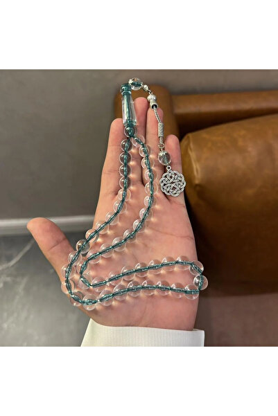 Generic Transparent bakelite rosary with a green thread