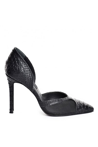 The 5th Element Pantofi Stiletto Piele Naturala Negru Tulle