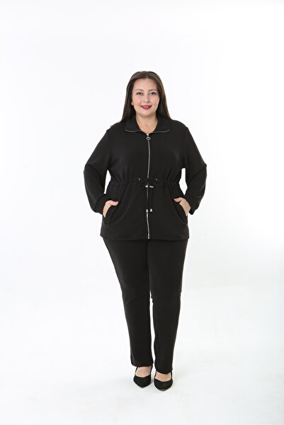 XL Modam Women's Black Plus Size Suit