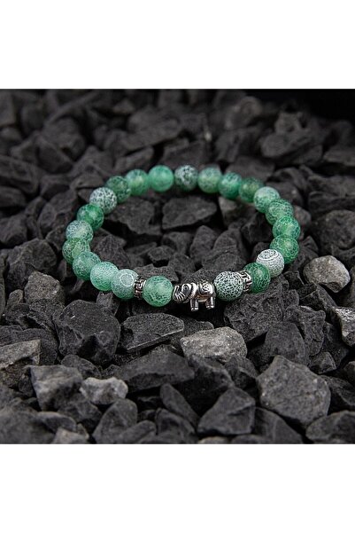 Ezera Bracelet 'LARISSA' from Weathered Agate Stones with Elephant Accessory