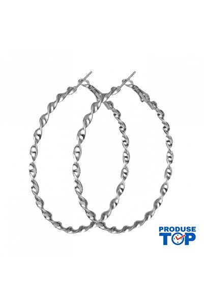 Produse.Top Cercei rotunzi eleganți din argint cu textură împletită CW49