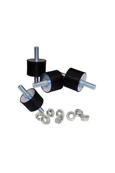 TECHNO TOOLS 30X20MM M8 A TİP LASTİK TAKOZ 8 ADET SET, 16 ADET ŞAPKALI m8 SOM...