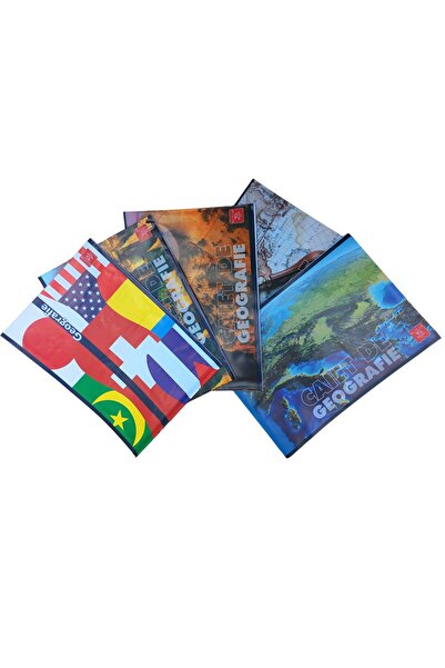 Linomag Set de 3 caiete de geografie, Linomag®, copertă lucioasă multicoloră,...